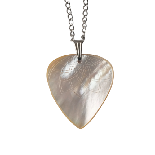 Lotus Desenli Sedef Pena Kolye ve Ağaç Kutu - Knc Picks