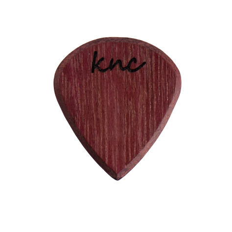 Yüksek rezonanslı morkalp (purple heart) ağacından el işçiliğiyle üretilmiş, doğal mor renkli Knc Picks ahşap gitar penası.
